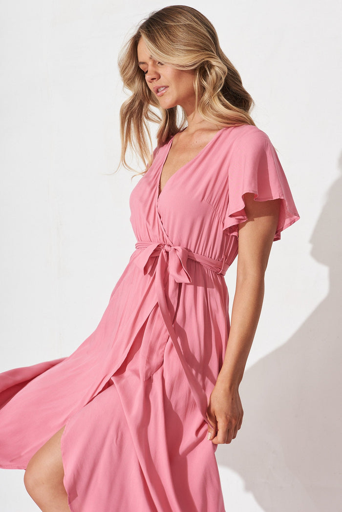 Lorelei Maxi Dress In Pink - front