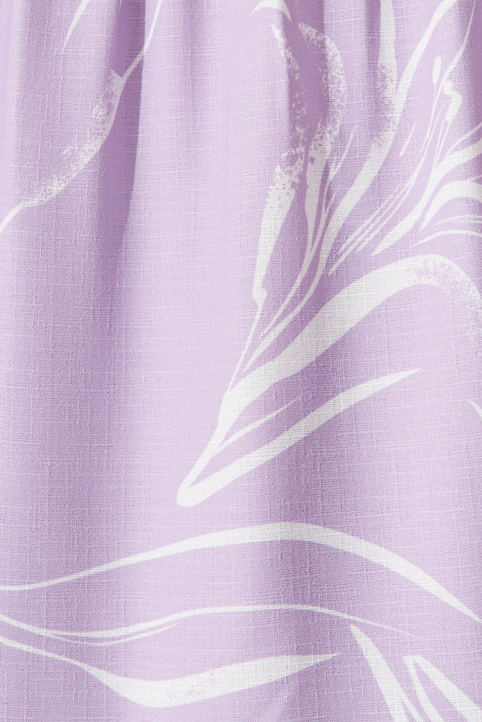 Katana Midi Dress In Lilac With White Floral - fabric