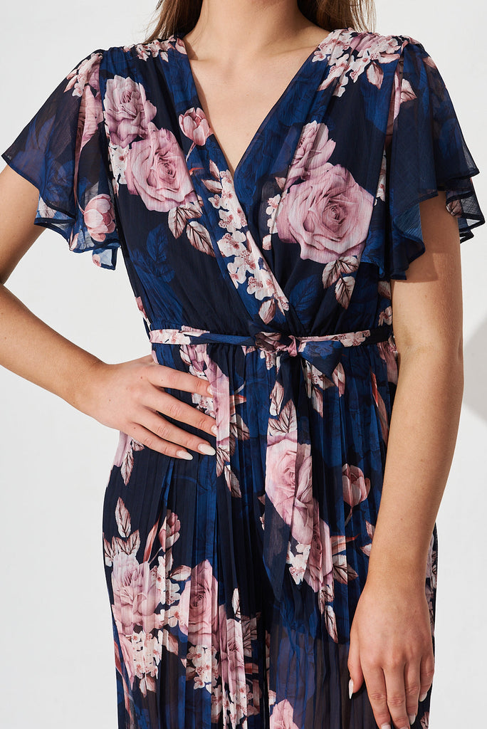 Gisela Jumpsuit In Navy Floral - detail