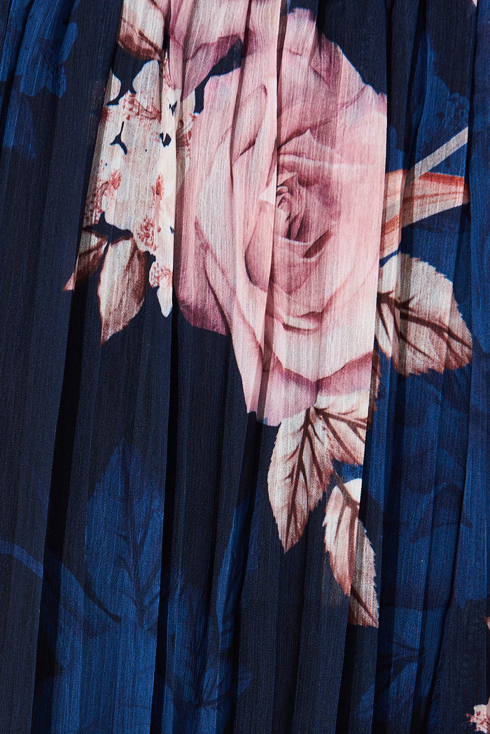 Gisela Jumpsuit In Navy Floral - fabric