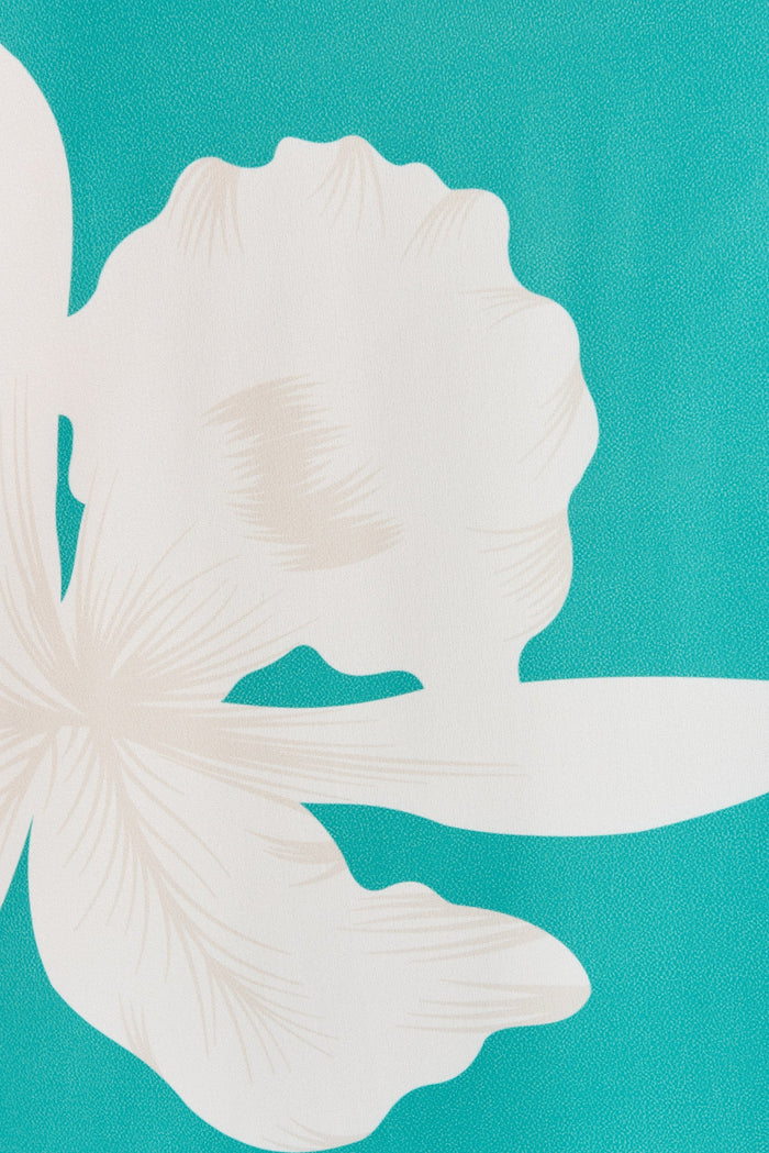 High Hopes Pants In Turquoise With White Floral - fabric