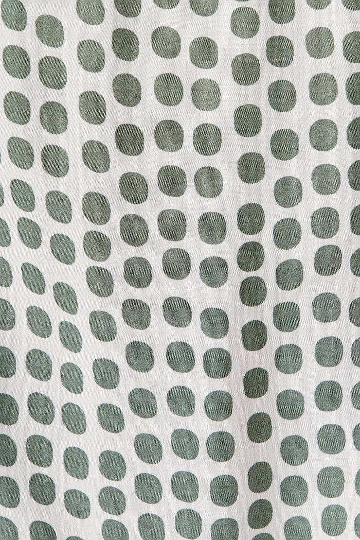 Lolana Maxi Dress In White With Green Spot - fabric