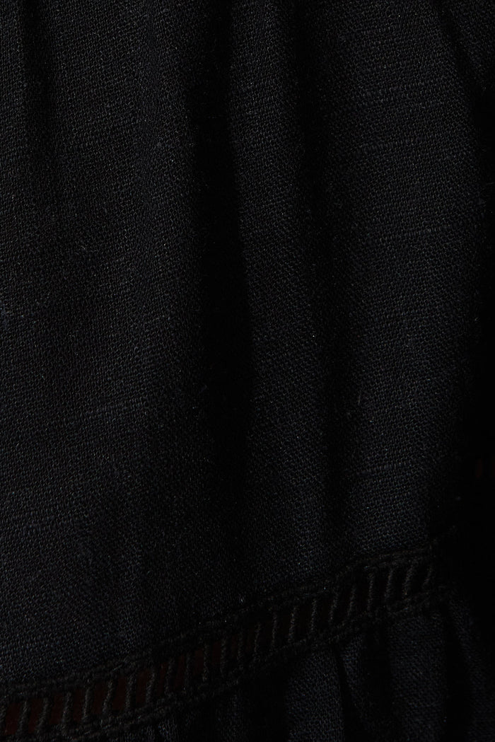 Kessia Dress In Black Linen Blend - fabric
