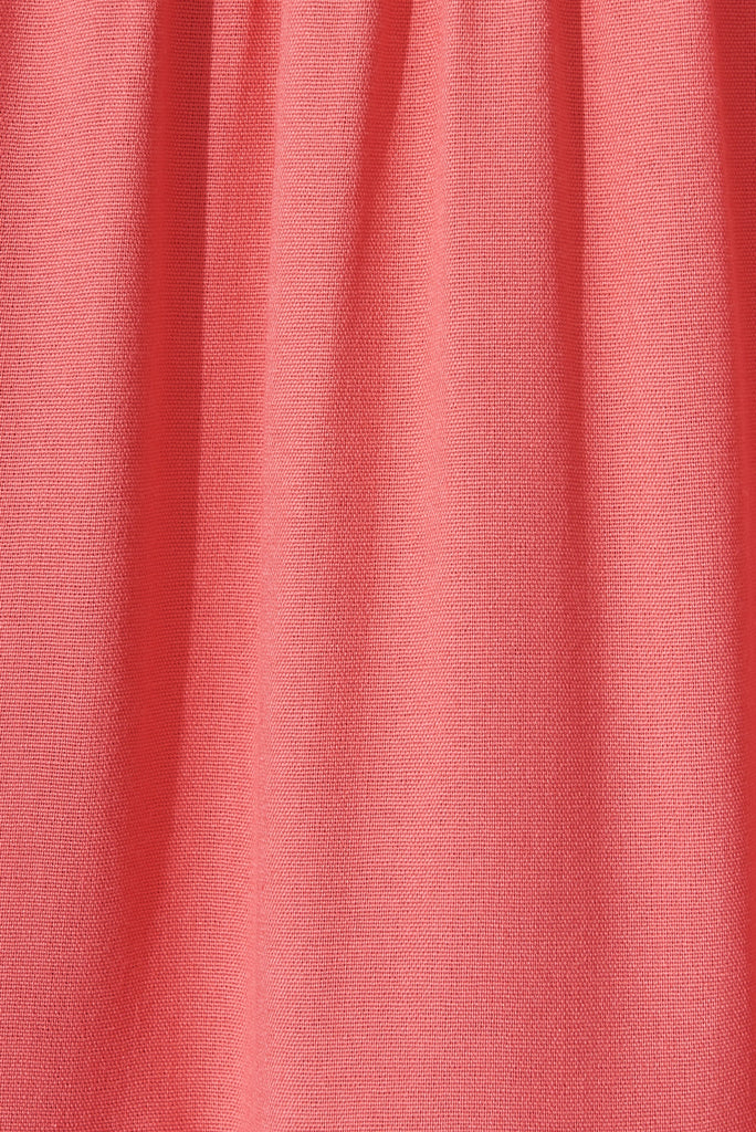 Zienna Midi Smock Dress In Pink - fabric