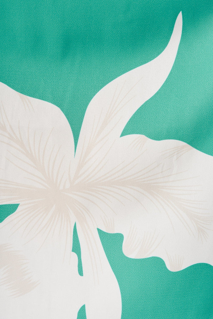 Sweet Life Top In Turquoise With White Floral - fabric