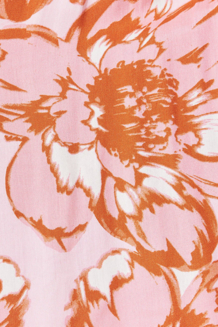 Hilee Top In Pink With Red Floral - fabric