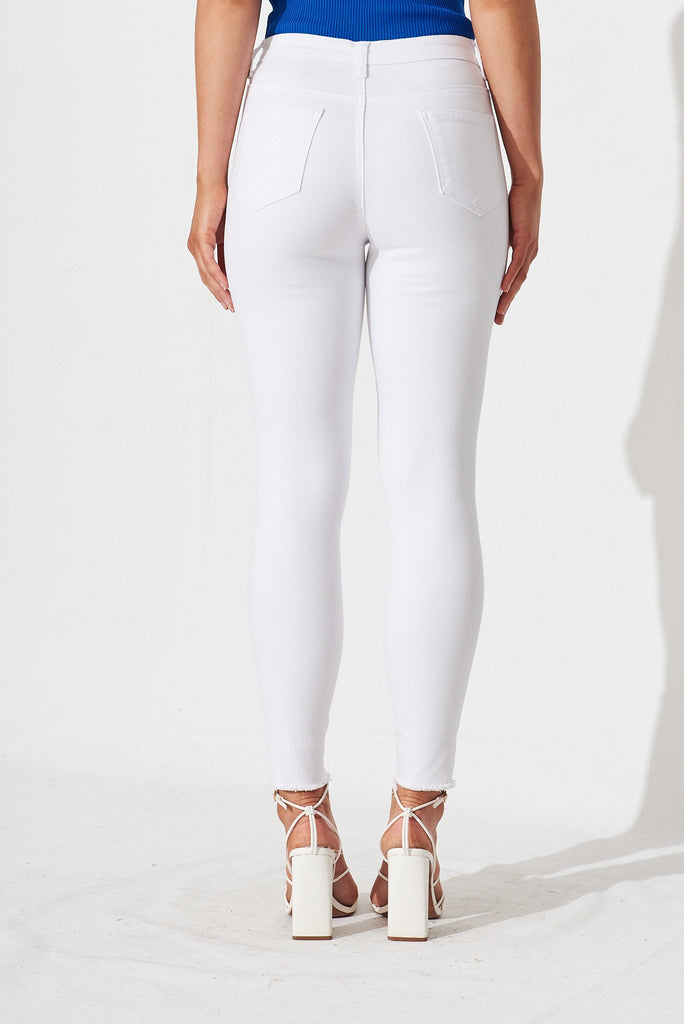 Rouen Denim Jeans In White - back