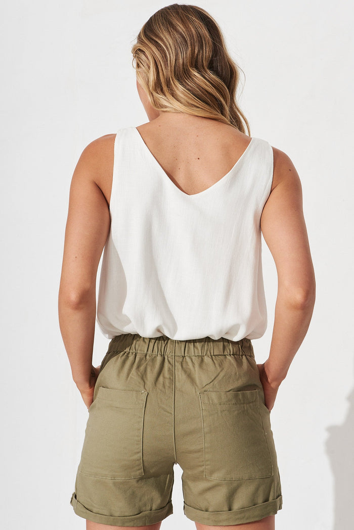 Angela Shorts In Khaki - back