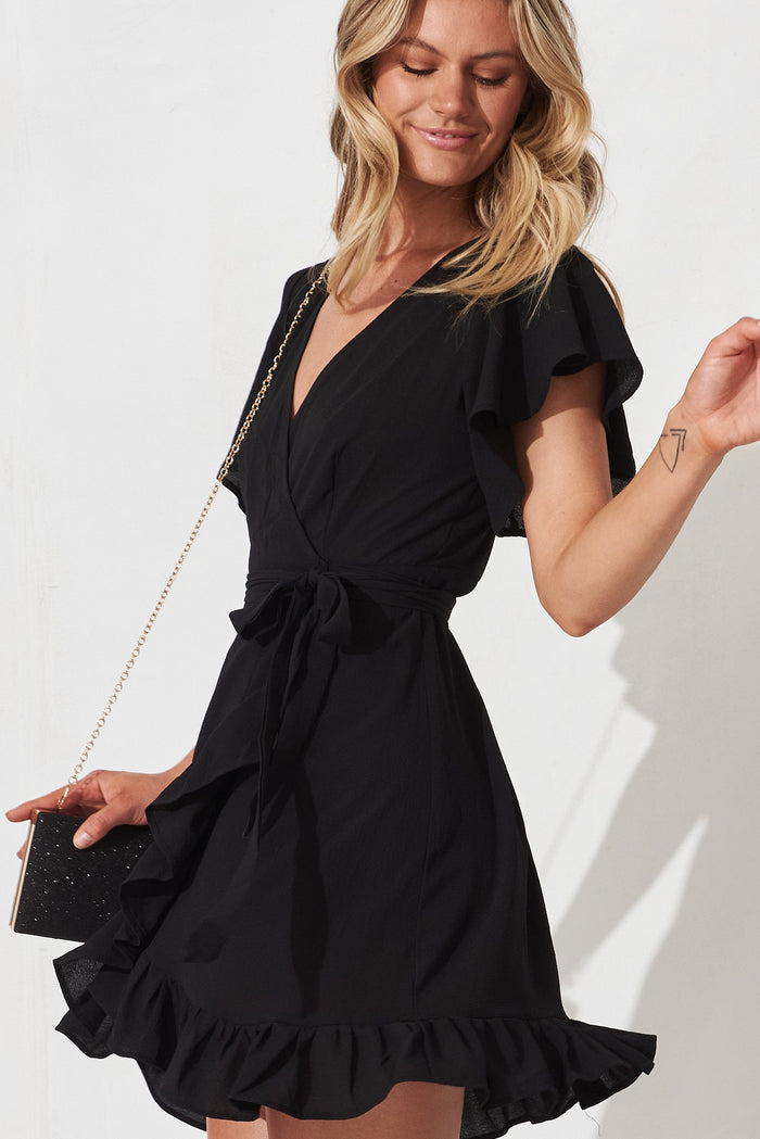 Relic Wrap Dress In Black - side