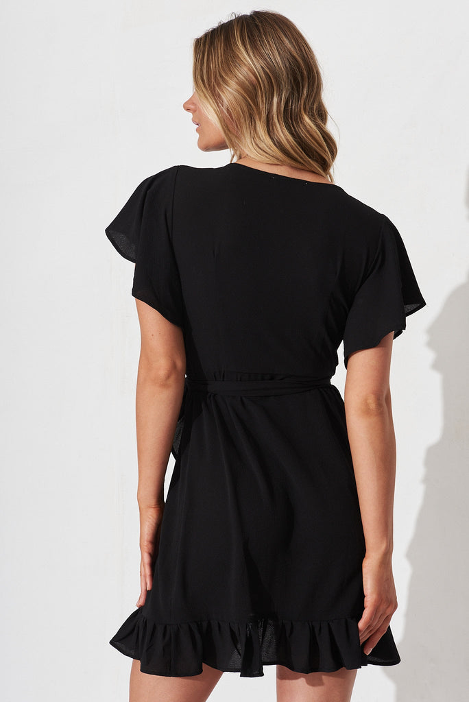 Relic Wrap Dress In Black - back