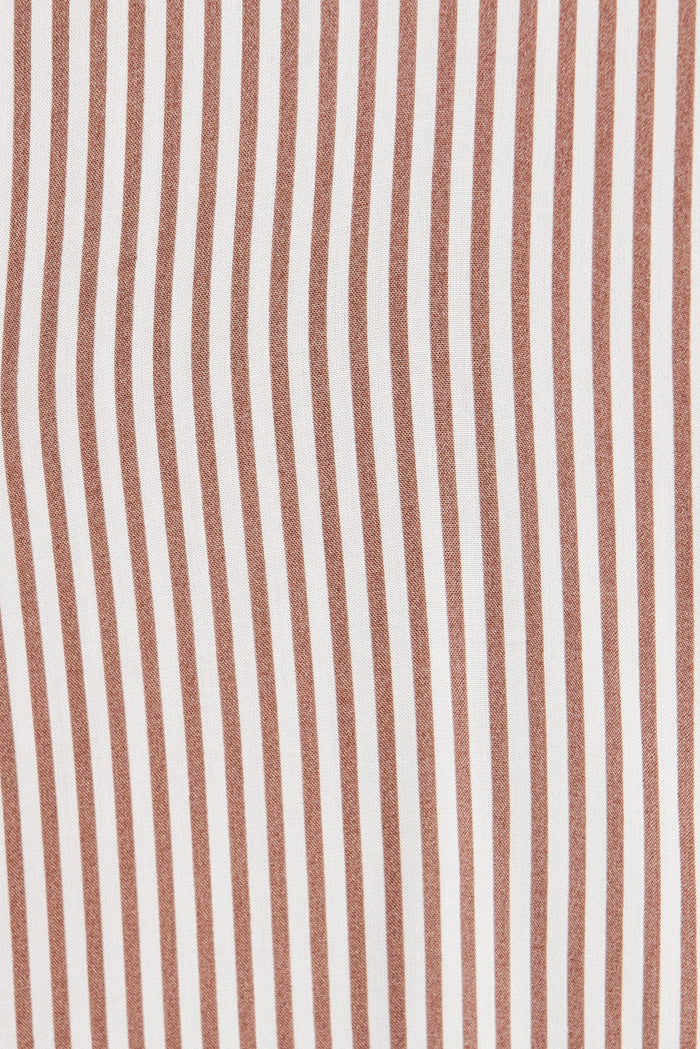 Relia Top In White With Brown Stripe - fabric