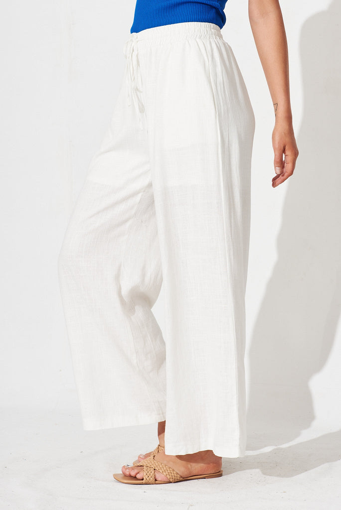 Mayney Pants In White Linen Blend - side