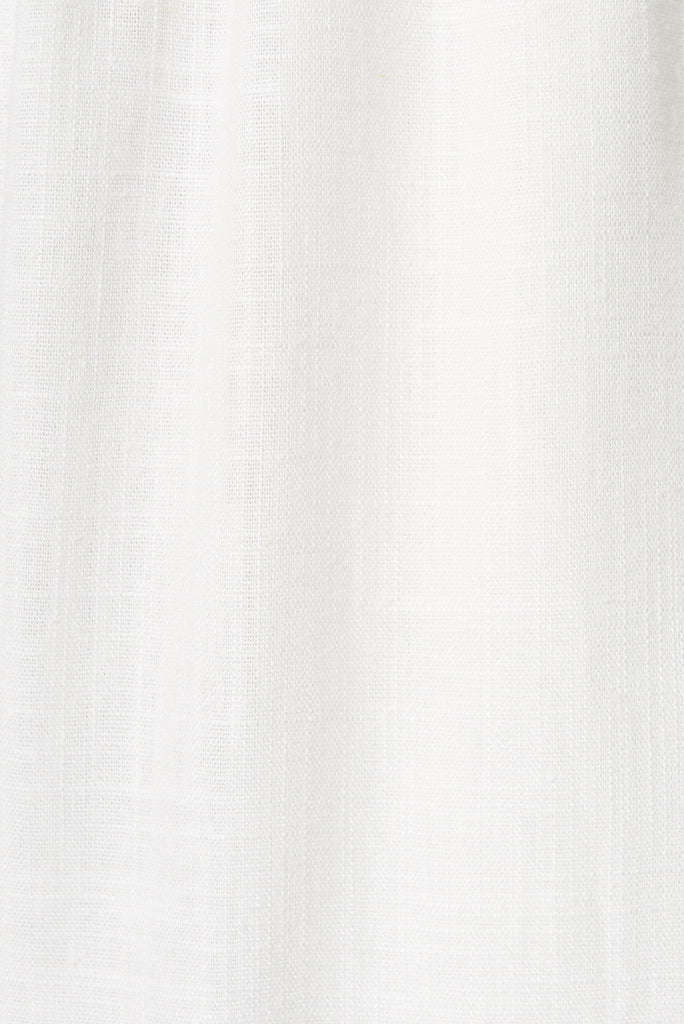 Mayney Pants In White Linen Blend - fabric