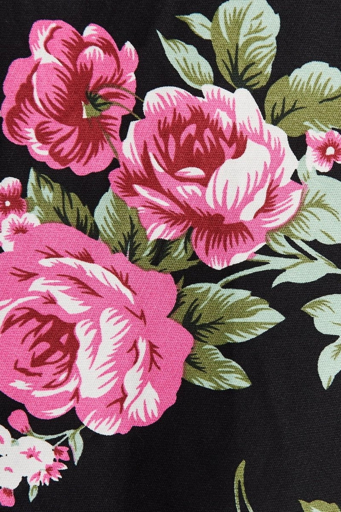 Bryne Dress In Black With Pink Floral - St Frock (Dev)