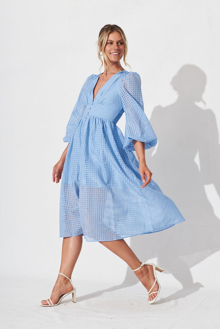 Destine Midi Dress In Blue - side