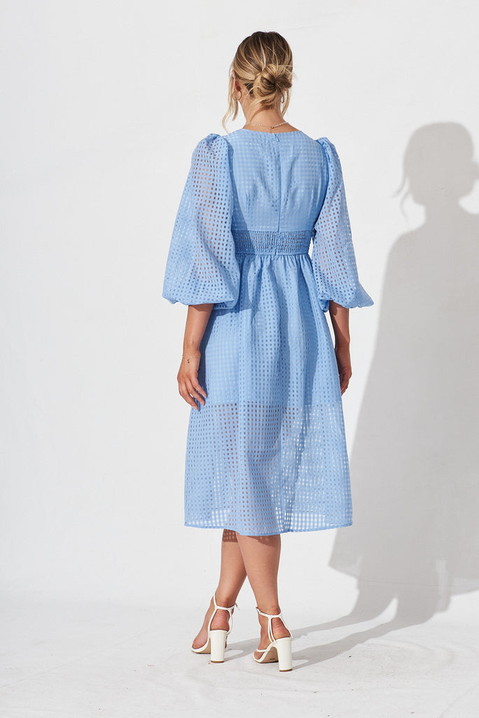 Destine Midi Dress In Blue - back