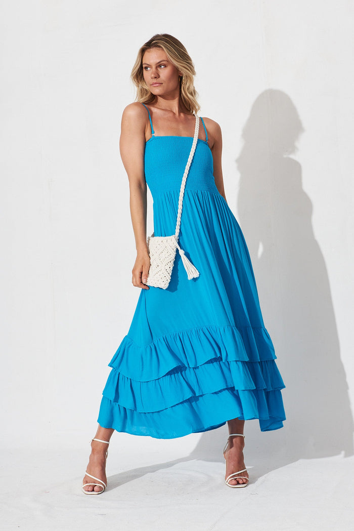 Moira Maxi Dress In Blue - full length