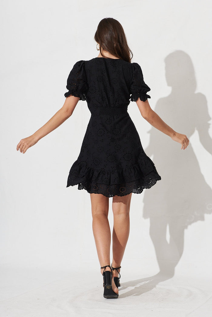 Magic Dress In Black Broderie - back