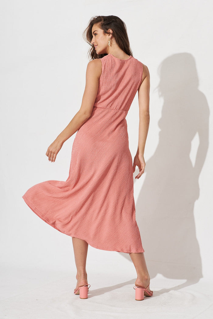 Bayley Midi Dress In Blush - back