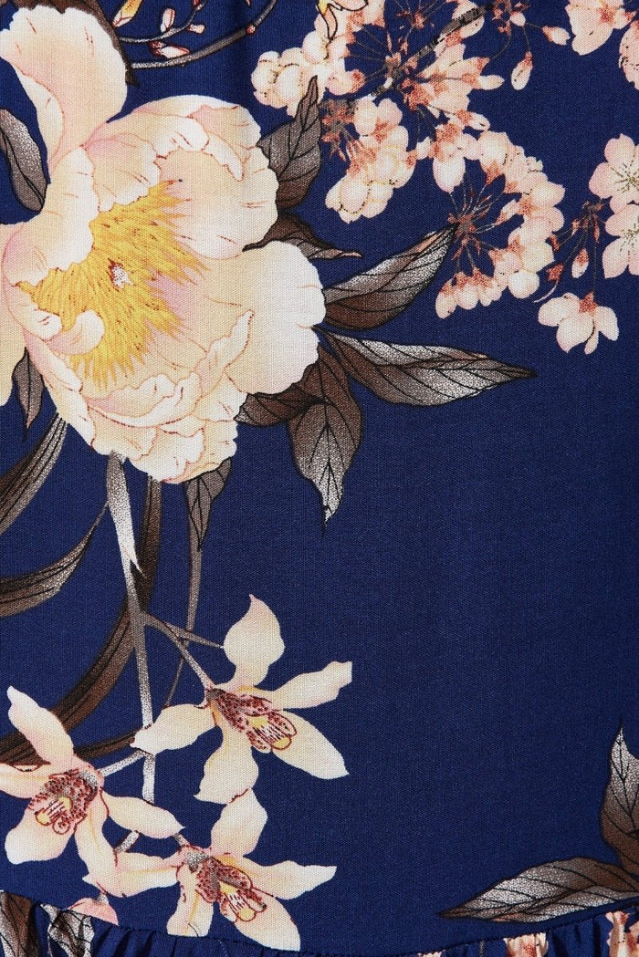 Chiswick Smock Dress In Blue With Blush Floral - St Frock (Dev)