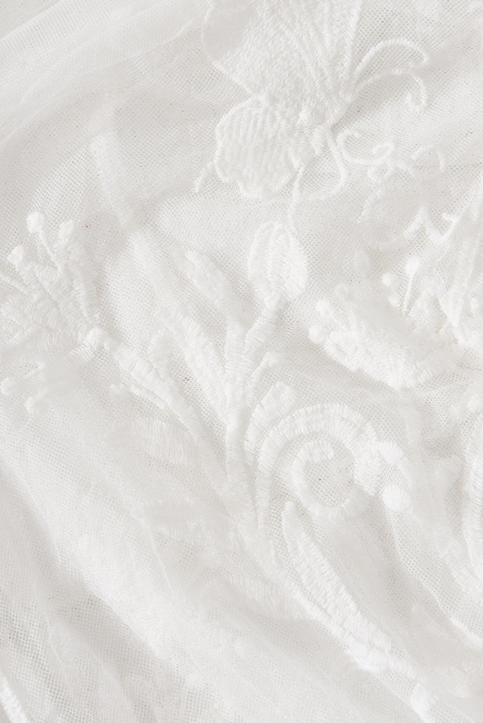 Anise Maxi Lace Cape In White Broderie - St Frock (Dev)