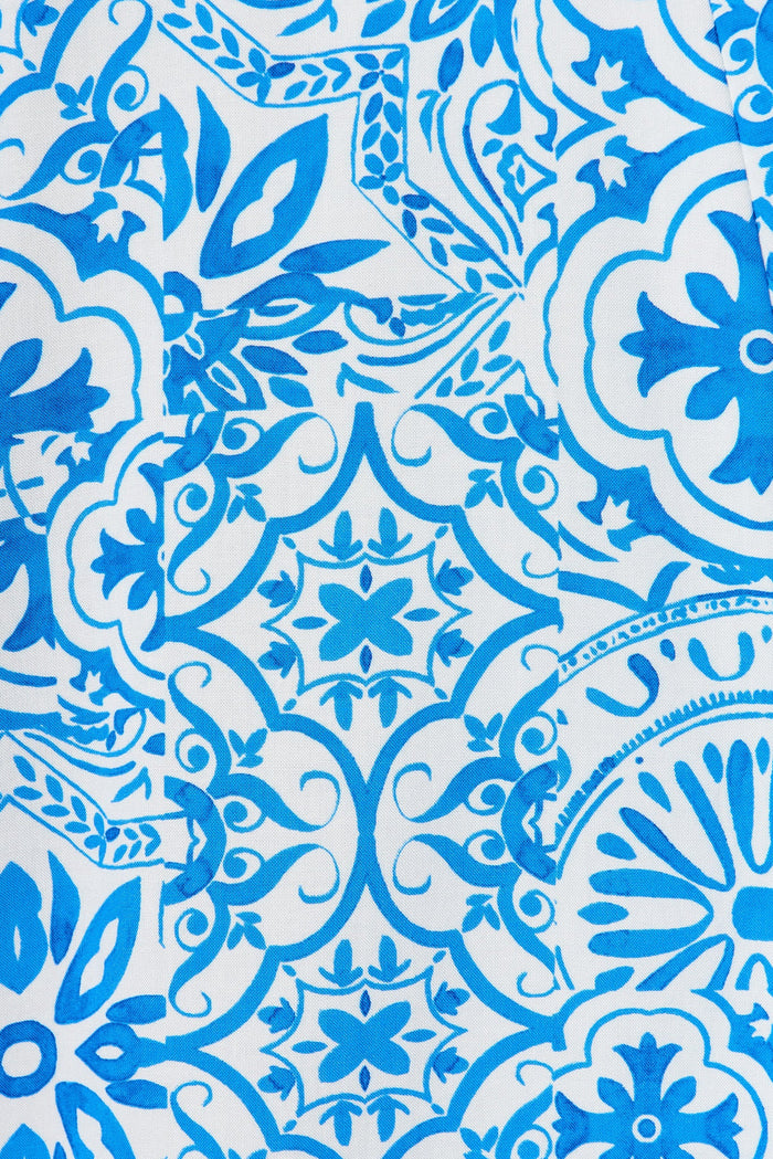 Sugary Pants In Blue Tile Print - fabric