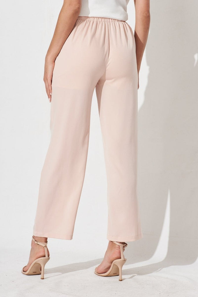 Charlene Wide Leg Pants In Blush Satin - St Frock (Dev)