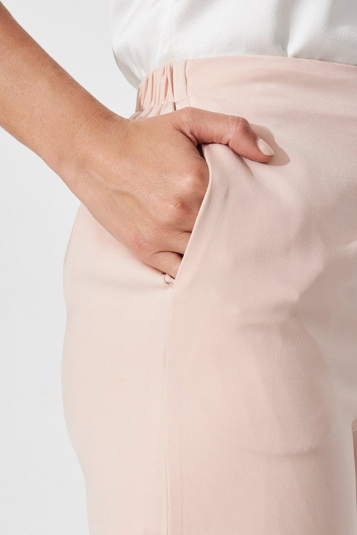 Charlene Wide Leg Pants In Blush Satin - St Frock (Dev)
