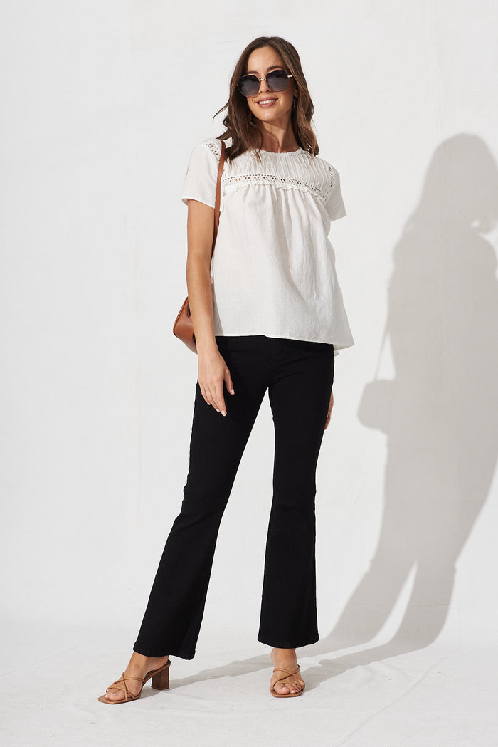 Northwood Top In White - full length