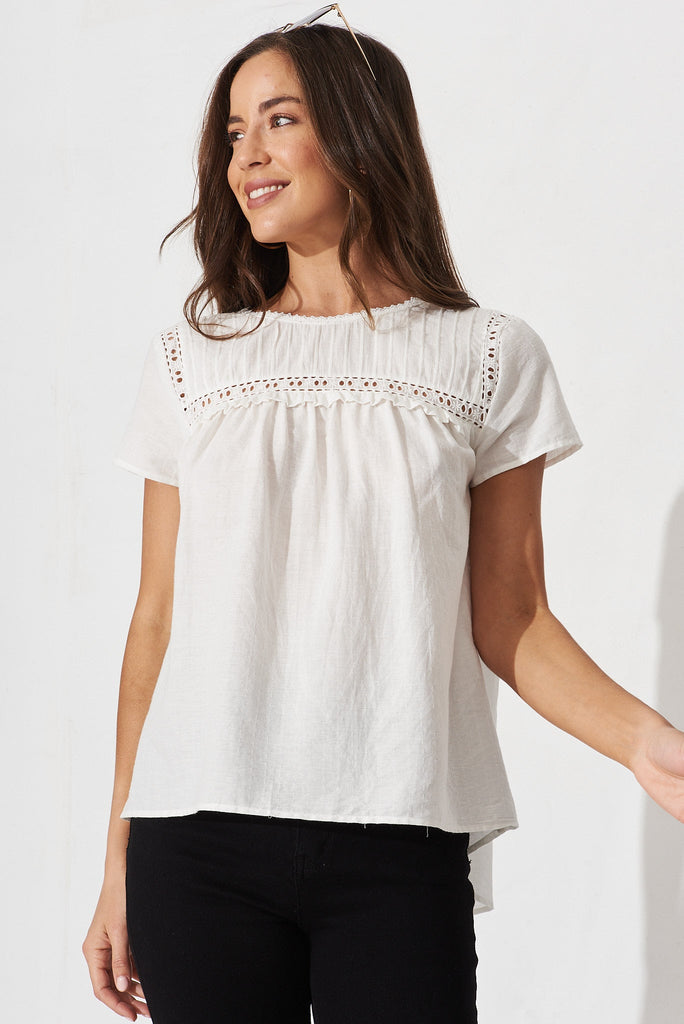 Northwood Top In White - front