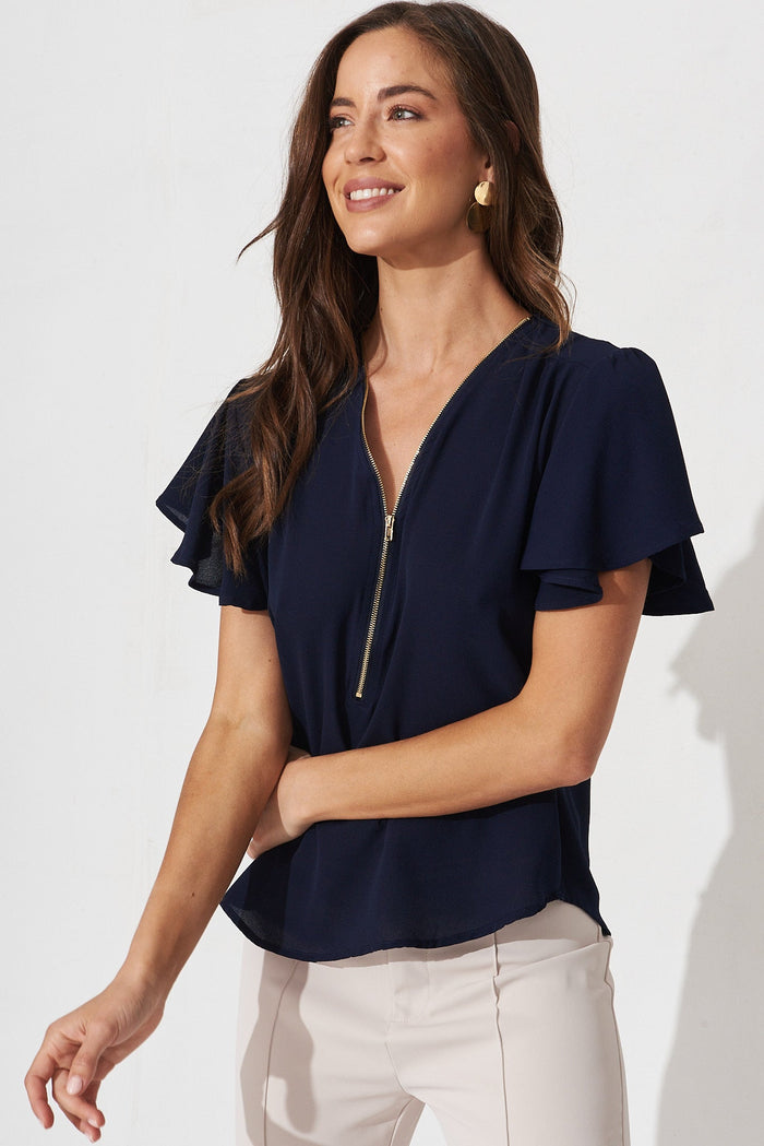 Viviana Top In Navy - front