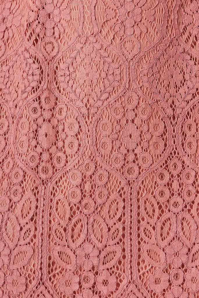 Margarethe Dress In Dusty Rose Lace - fabric