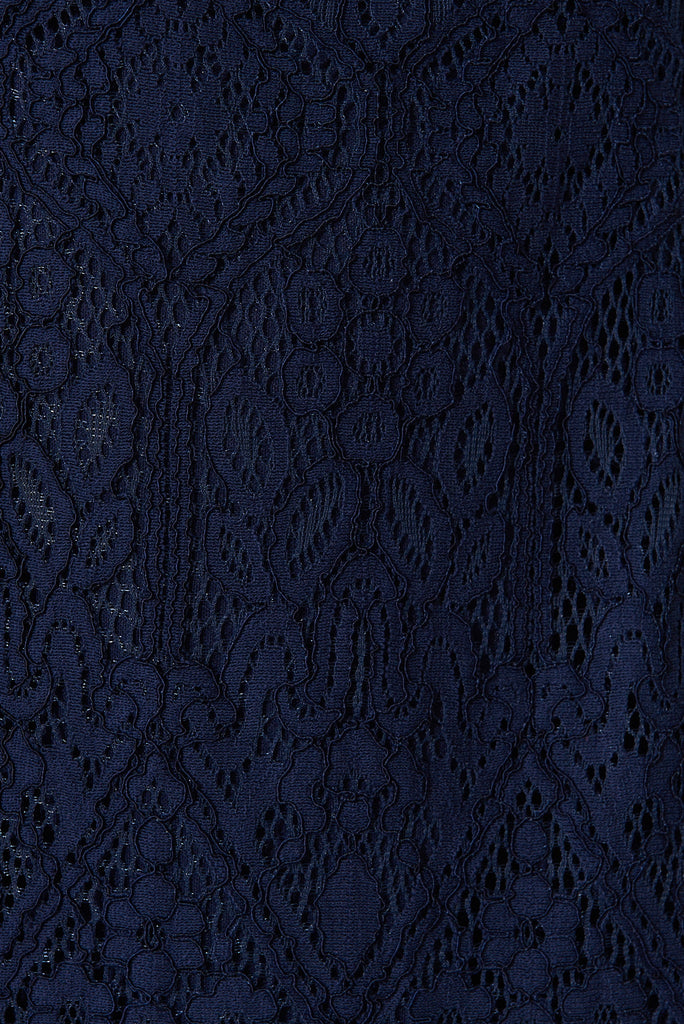 Margarethe Dress In Navy Lace - fabric