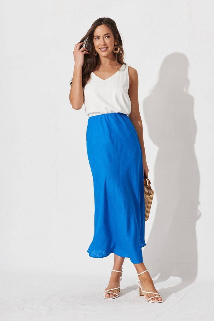 Drisella Skirt In Cobalt Blue - full length