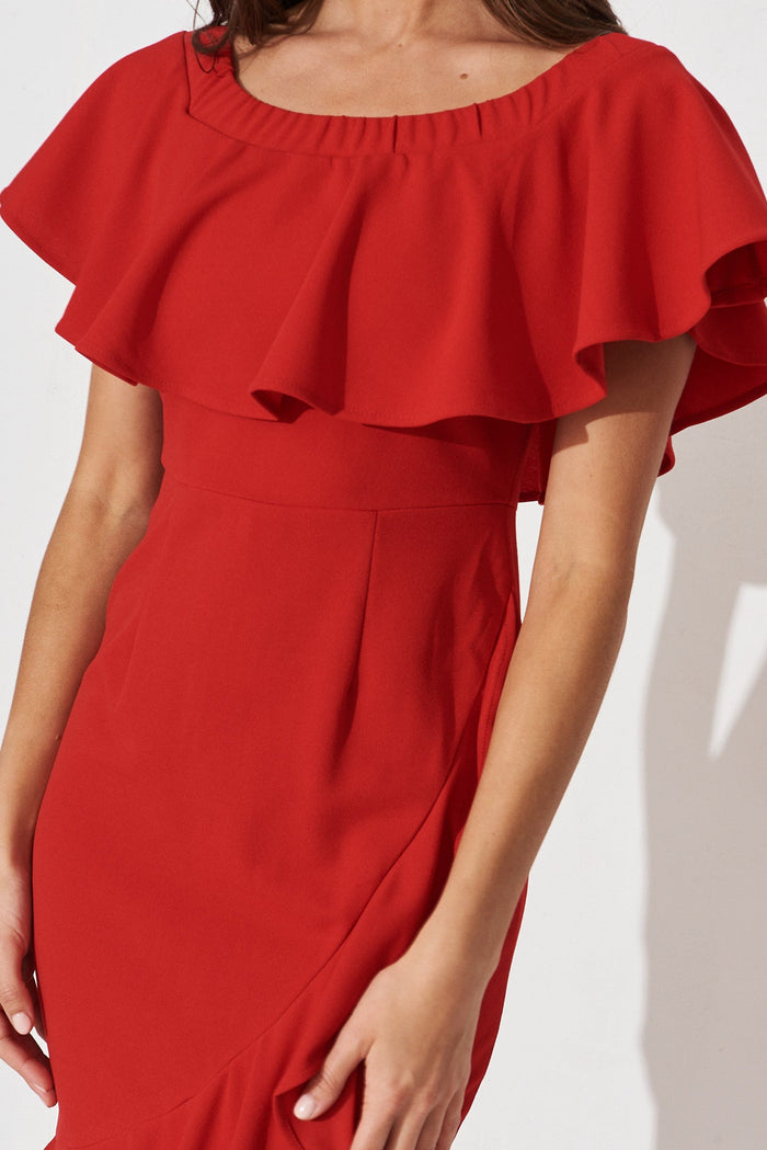 Flava Midi Dress In Red - detail