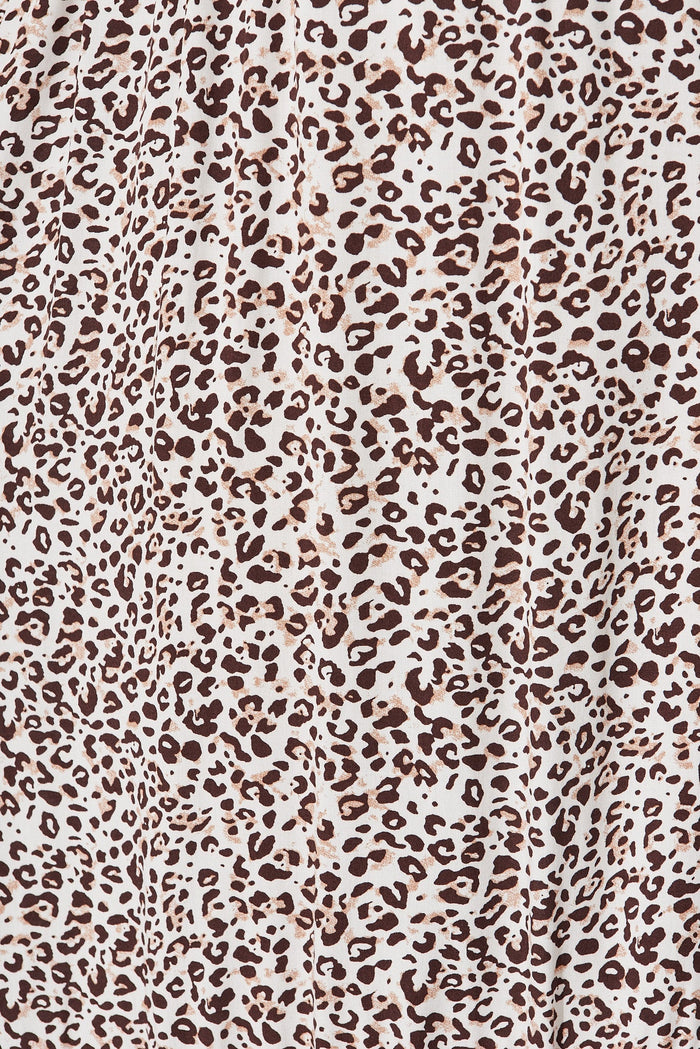 Raelynn Maxi Dress In Cream With Brown Leopard Print - fabric