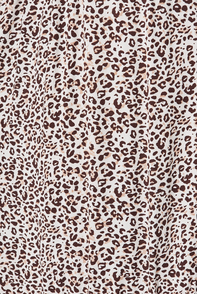Raelynn Maxi Dress In Cream With Brown Leopard Print - fabric