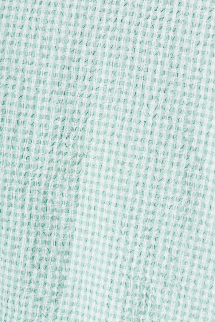 Amadee Midi Dress In Mint Gingham - fabric