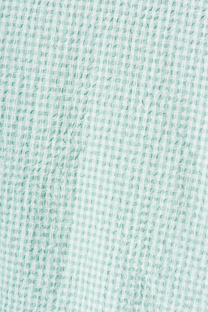 Amadee Midi Dress In Mint Gingham - fabric