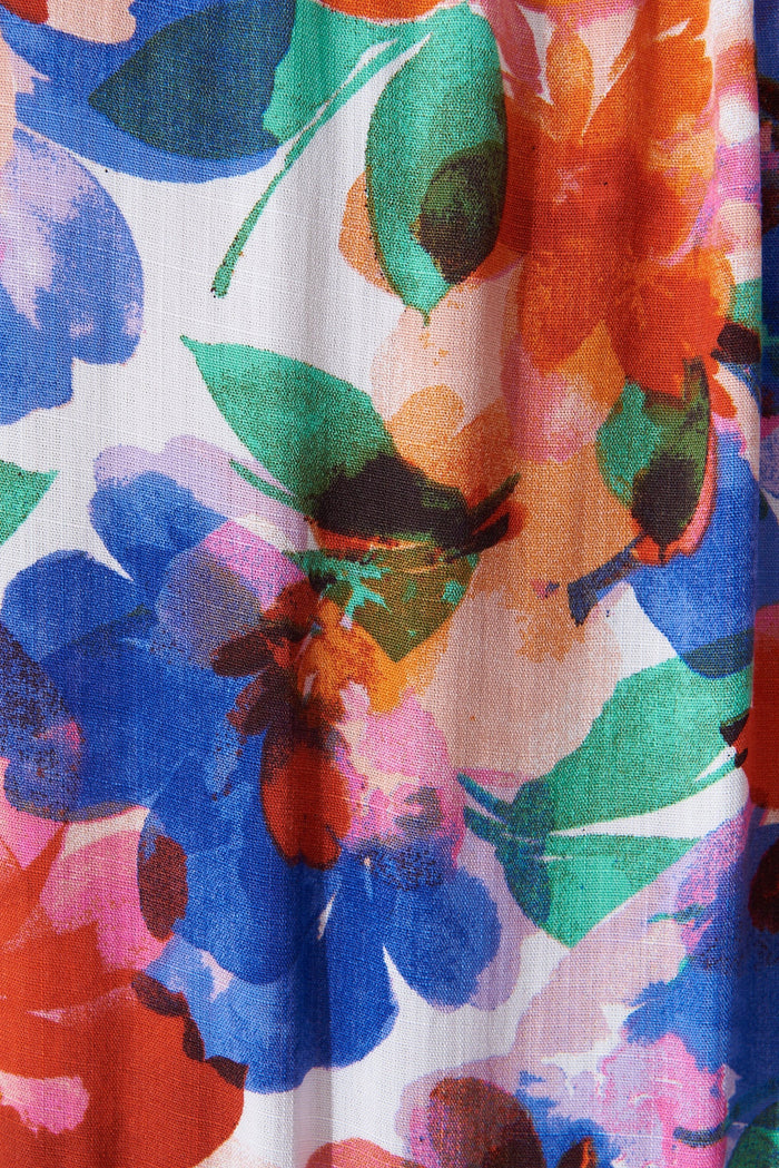 Tiarne Dress In White With Multi Floral - fabric
