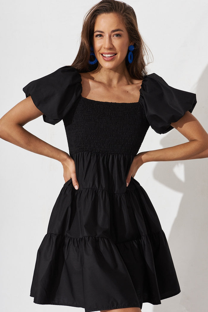 Glenda Dress In Black - front