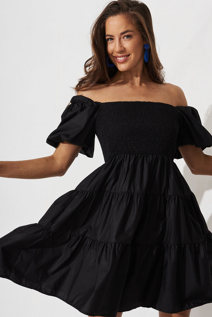 Glenda Dress In Black - detail