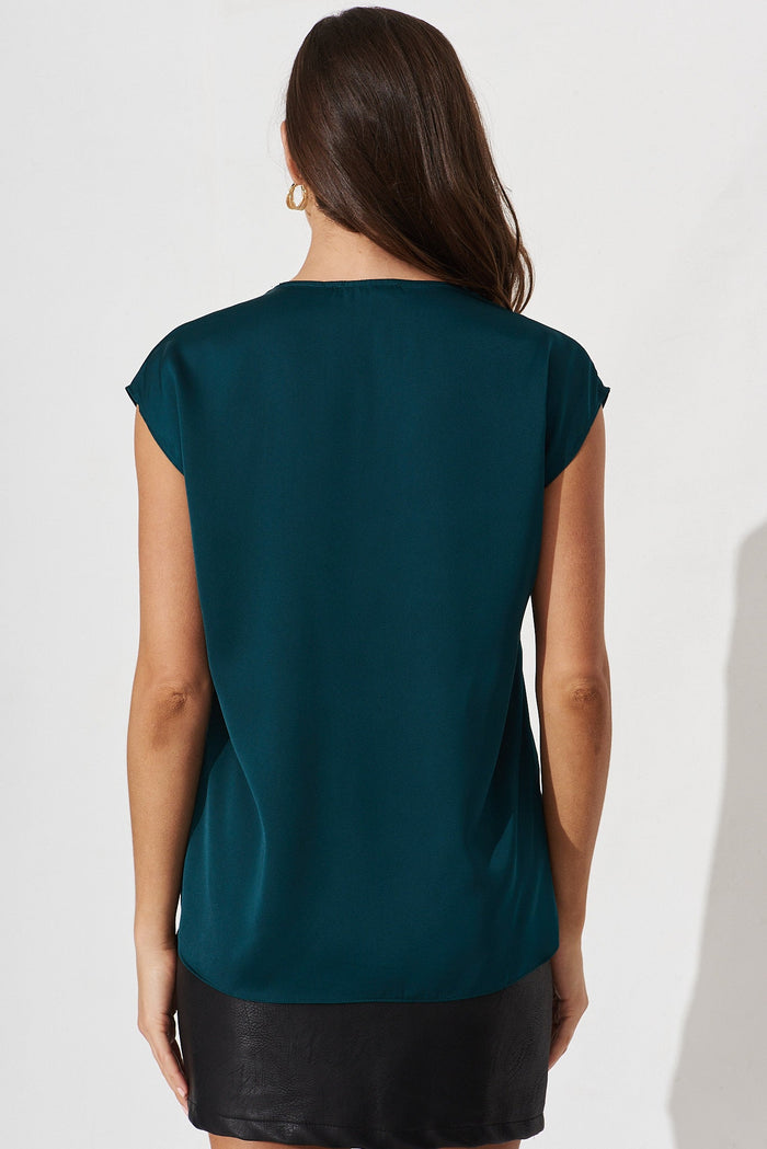 Indiana Top In Emerald Satin - back