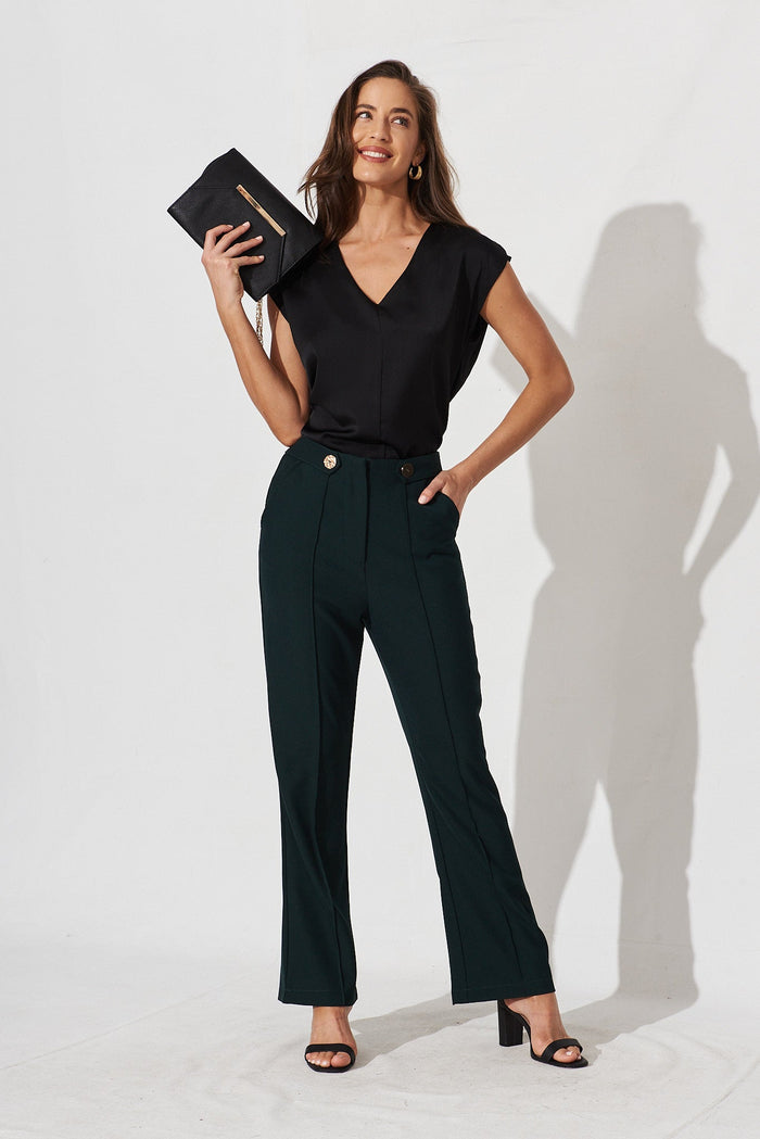 Indiana Top In Black Satin - full length