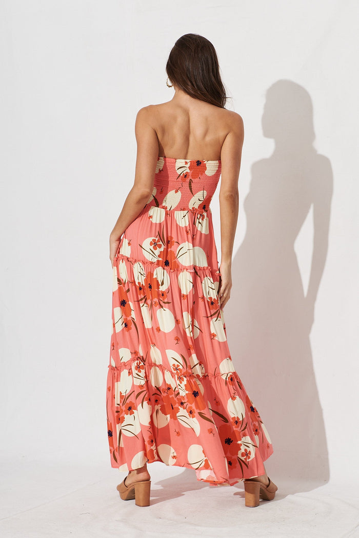 Desert Dream Maxi Coral With Cream Print - back