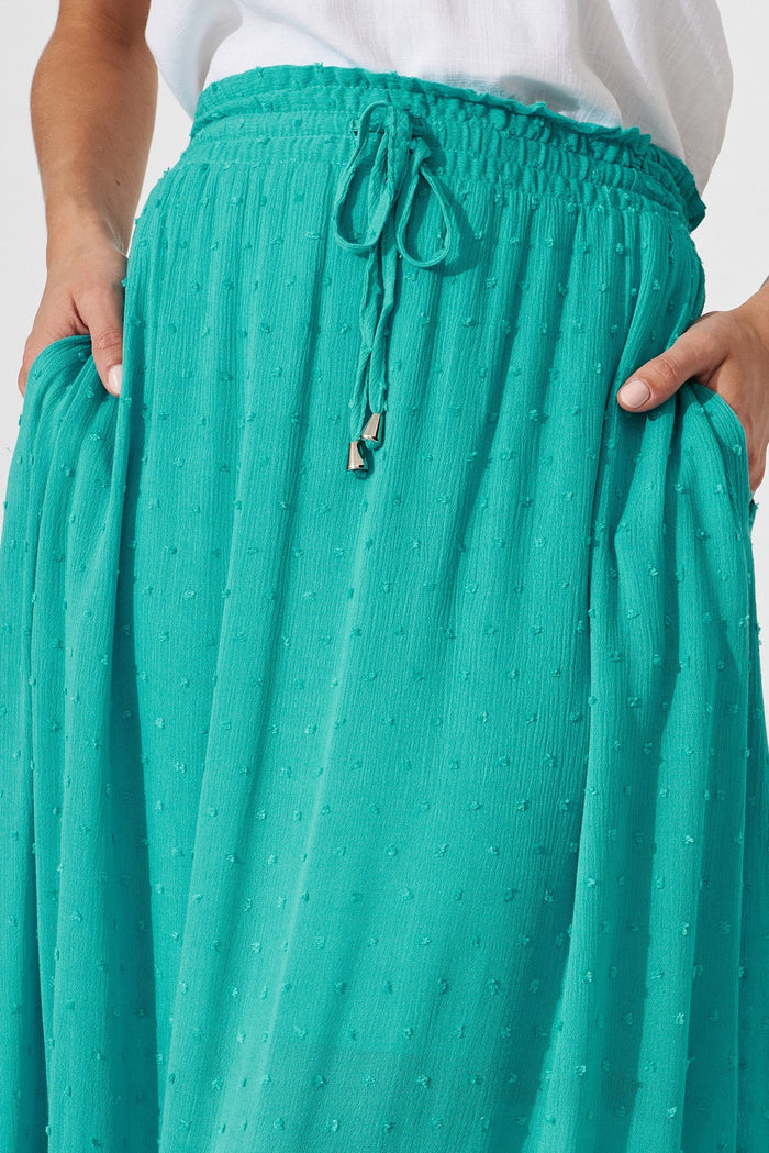 Beatrix Skirt In Aqua Swiss Dot - St Frock (Dev)
