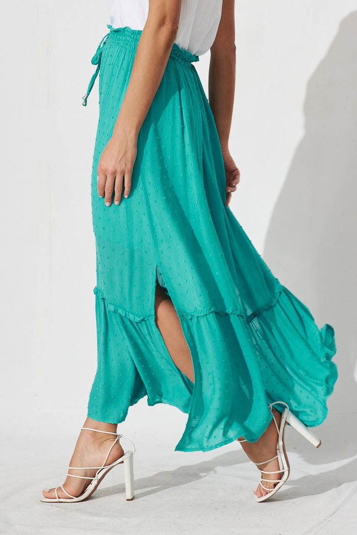 Beatrix Skirt In Aqua Swiss Dot - St Frock (Dev)