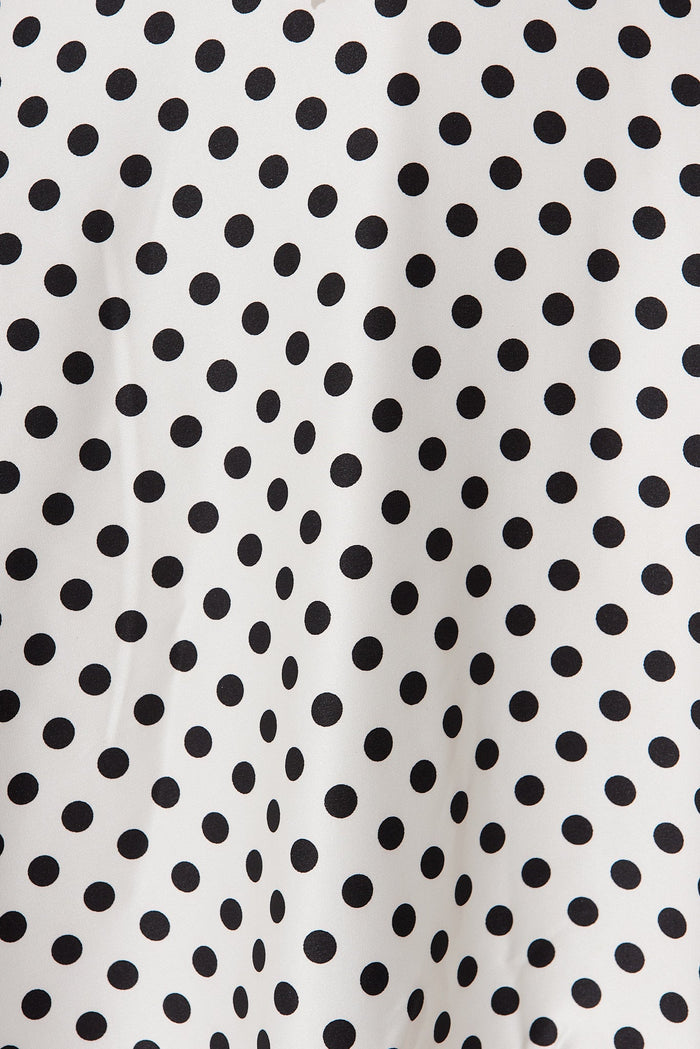 Helsinki Dress In White With Black Spot - fabric