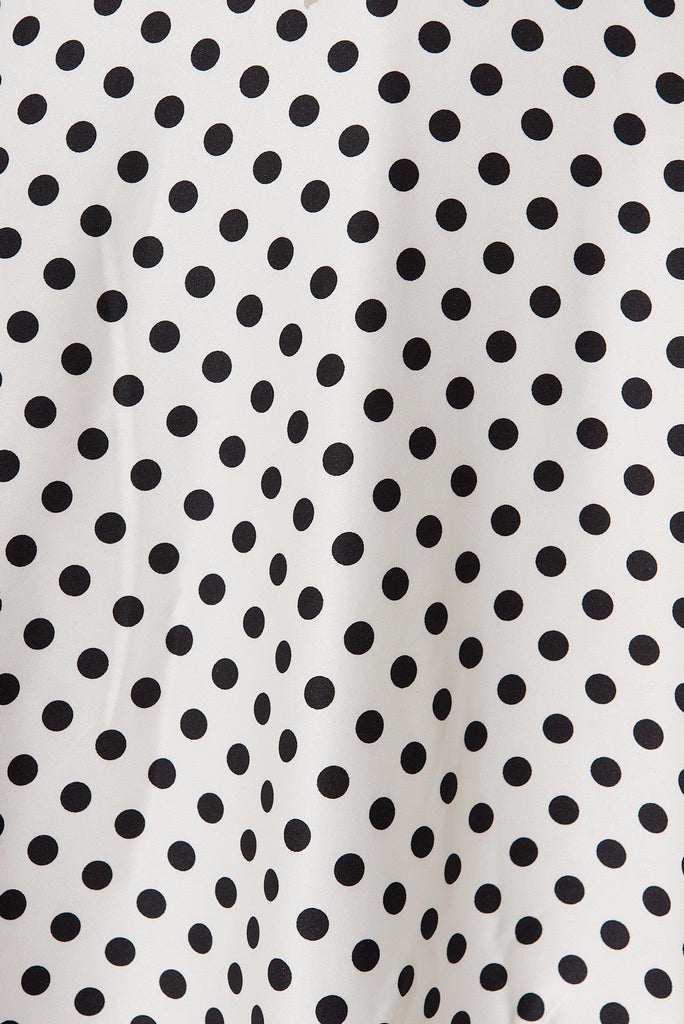 Helsinki Dress In White With Black Spot - fabric