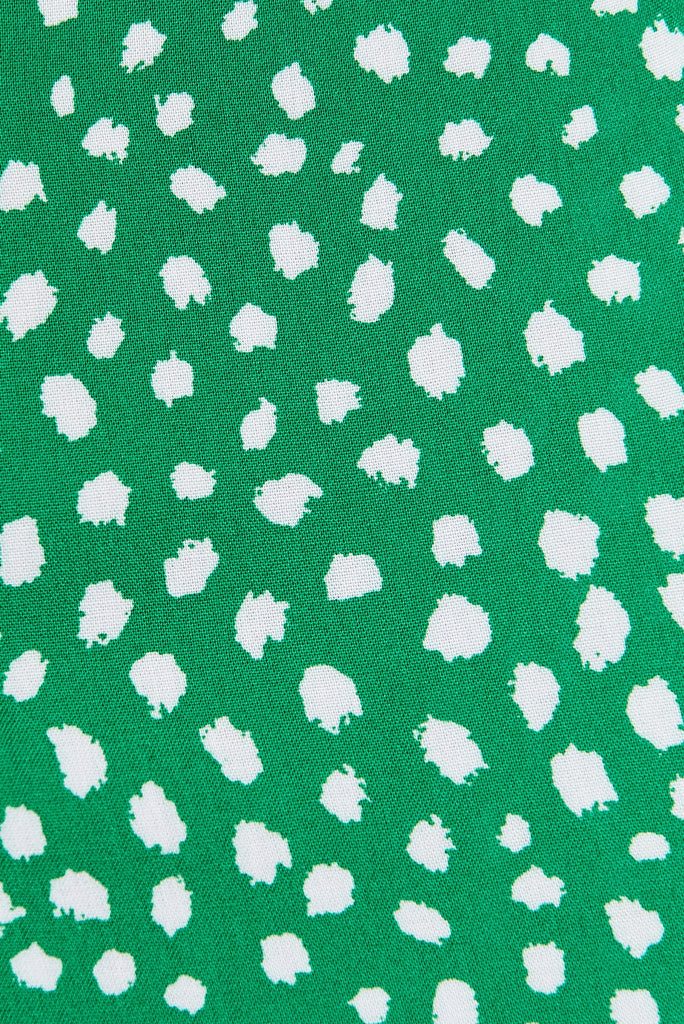 Shelby Shirt Dress In Green With White Speckle - fabric